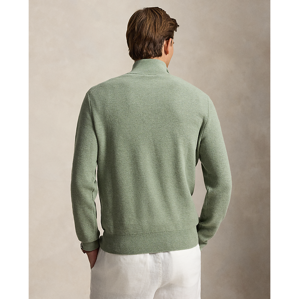 PRL Mesh-Knit Cotton Quarter-Zip Sweater/Pulover 710B18060006