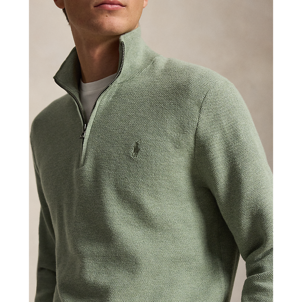 PRL Mesh-Knit Cotton Quarter-Zip Sweater/Pulover 710B18060006