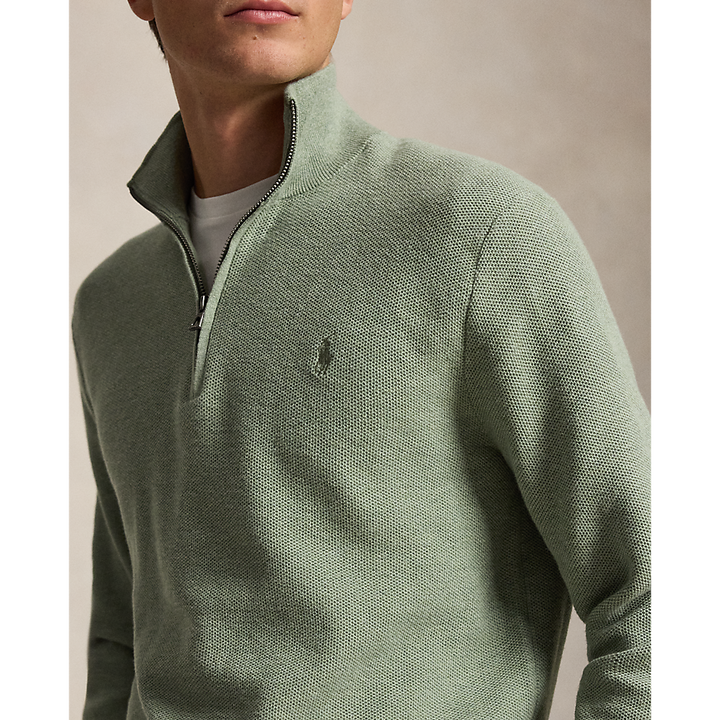 PRL Mesh-Knit Cotton Quarter-Zip Sweater/Pulover 710B18060006