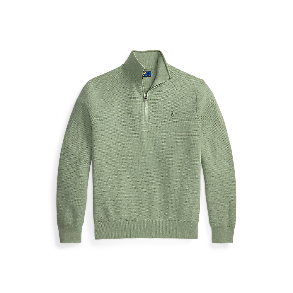 PRL Mesh-Knit Cotton Quarter-Zip Sweater/Pulover 710B18060006