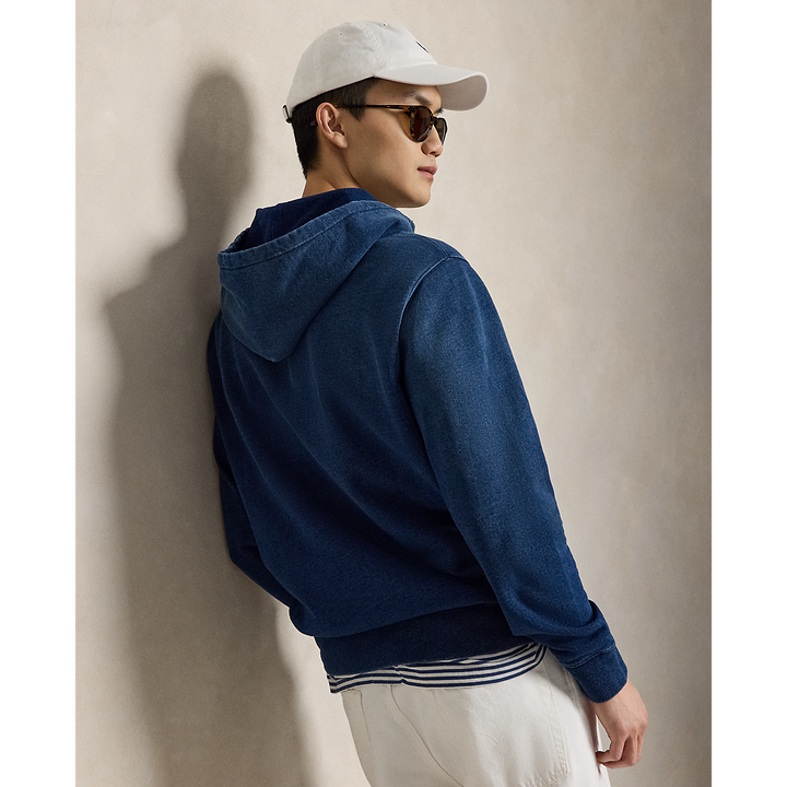 PRL Polo Bear Indigo Terry Hoodie/Duks 710B18563001