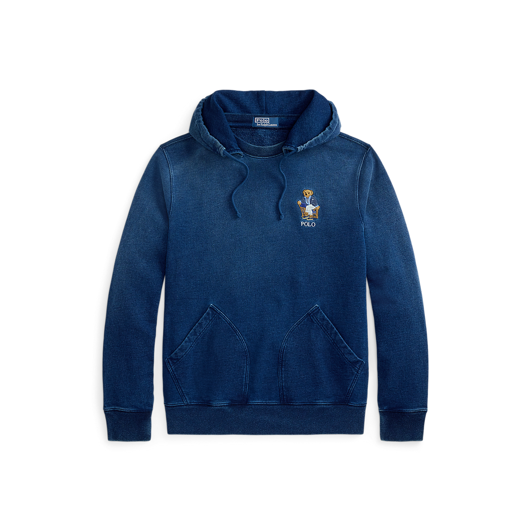 PRL Polo Bear Indigo Terry Hoodie/Duks 710B18563001