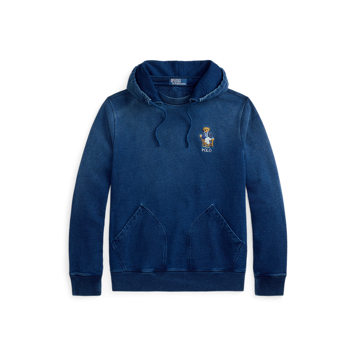 PRL Polo Bear Indigo Terry Hoodie/Duks 710B18563001