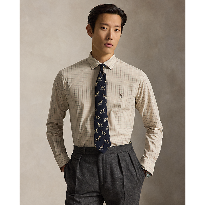 PRL Custom Fit Checked Stretch Poplin Shirt/Košulja 710B22586001