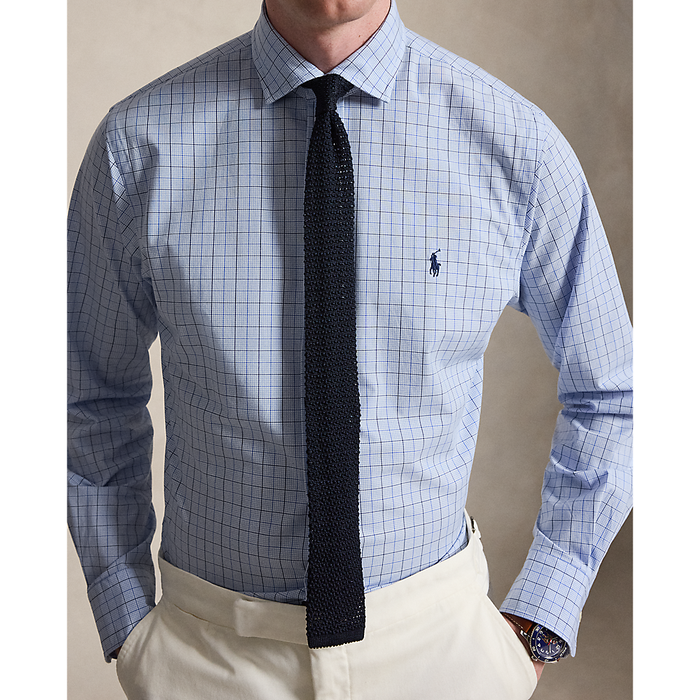 PRL Custom Fit Plaid Stretch Poplin Shirt/Košulja 710B22587001