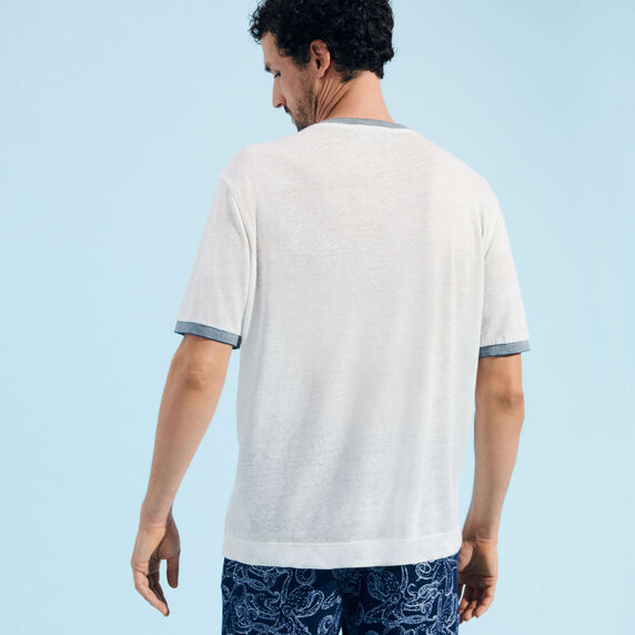 Vilebrequin Pouples Bicolore Placed Linen Jersey Ts/Majica ALSU3O31