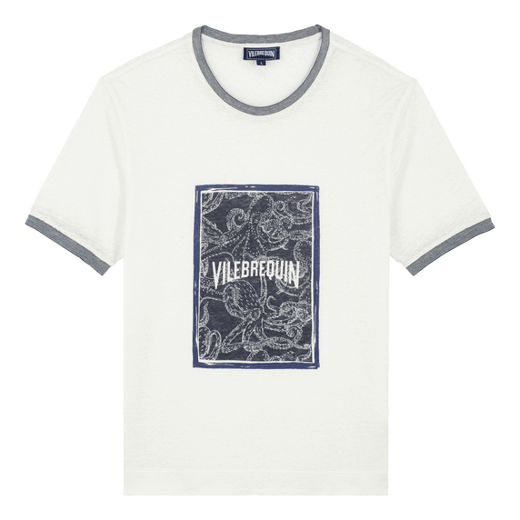 Vilebrequin Pouples Bicolore Placed Linen Jersey Ts/Majica ALSU3O31