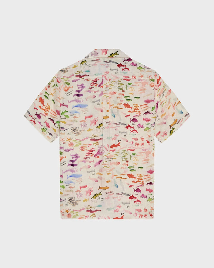 Vilebrequin Linen Bowling Shirt Pescador - Vilebrequin x Fabrice Hyber/Košulja HAREU228
