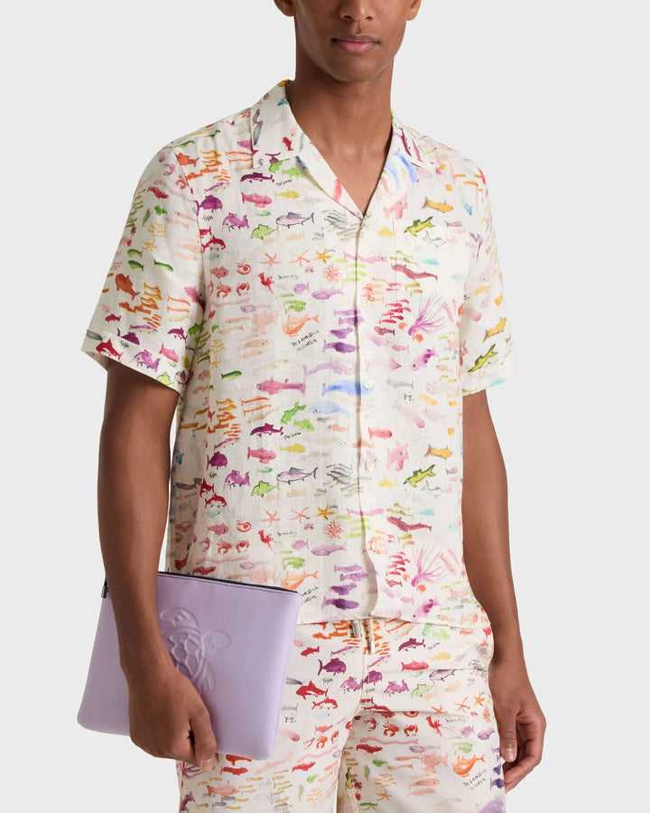 Vilebrequin Linen Bowling Shirt Pescador - Vilebrequin x Fabrice Hyber/Košulja HAREU228
