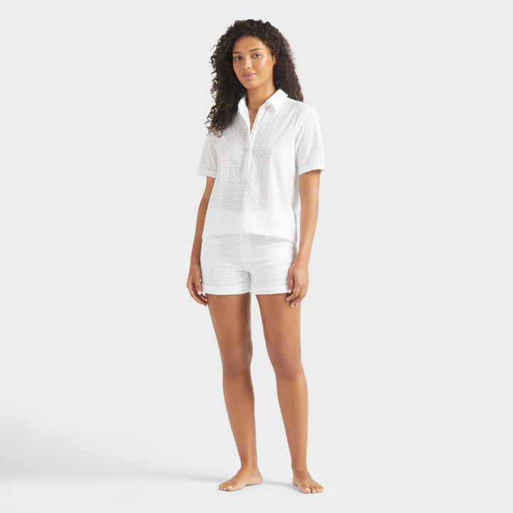 Vilebrequin Cotton Polo Broderie Anglaise/Polo majica LEOCV550