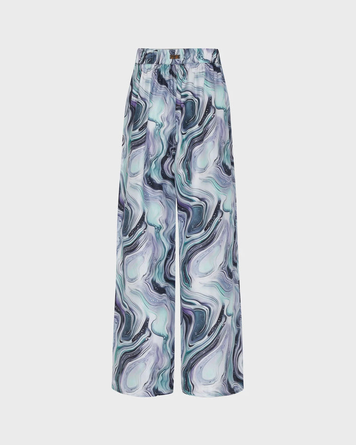 Vilebrequin Wide-Leg Silk Pants Marble/Hlače LGNEW226