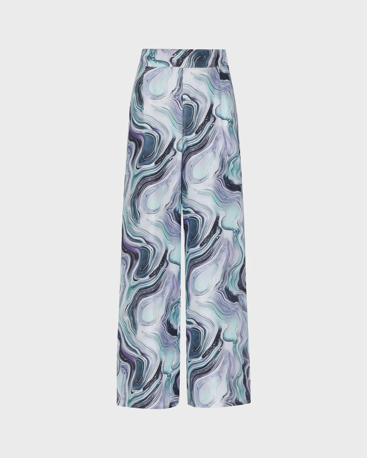 Vilebrequin Wide-Leg Silk Pants Marble/Hlače LGNEW226