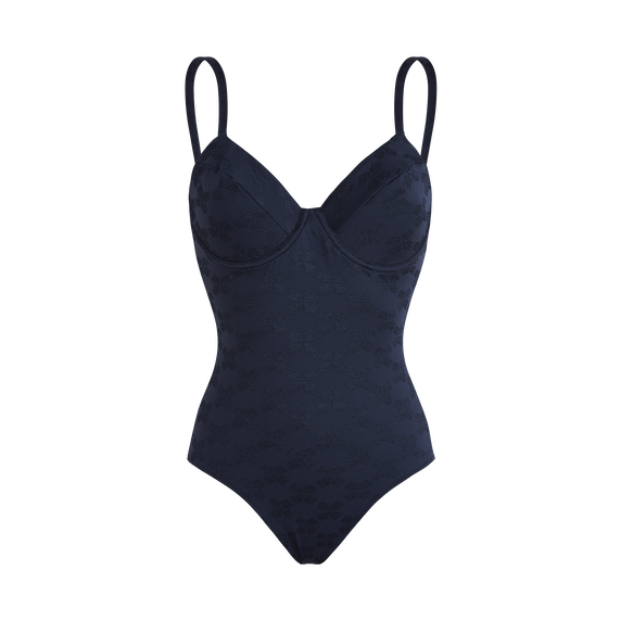 Vilebrequin Underwire One-piece Swimsuit Turtle Monogram Jacquard/Kupaći kostim LNICG437