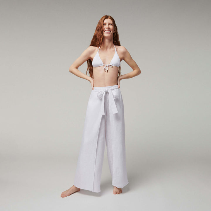 Vilebrequin White Linen Pants- Vilebrequin x Angelo Tarlazzi/Hlače LSSH3U00