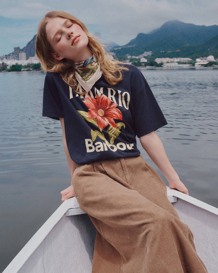 Barbour FARM Rio Wild Flower Oversized Graphic T-Shirt/Majica LTS0736