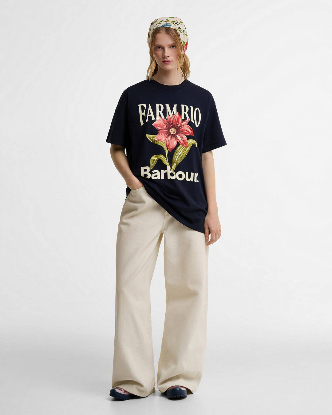 Barbour FARM Rio Wild Flower Oversized Graphic T-Shirt/Majica LTS0736