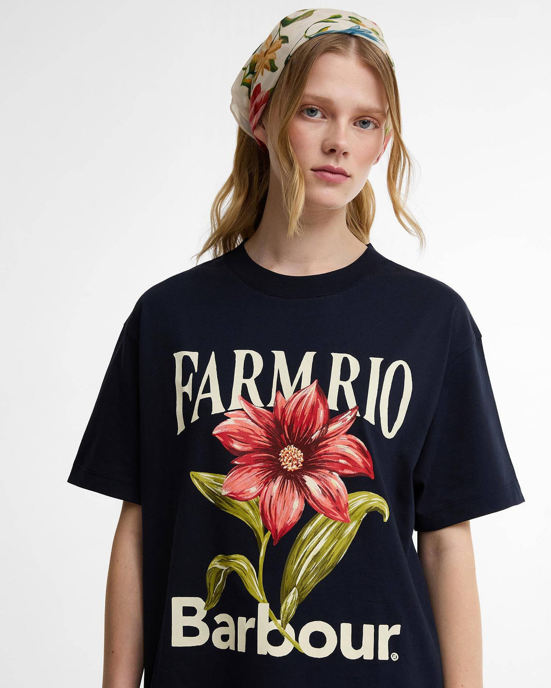 Barbour FARM Rio Wild Flower Oversized Graphic T-Shirt/Majica LTS0736