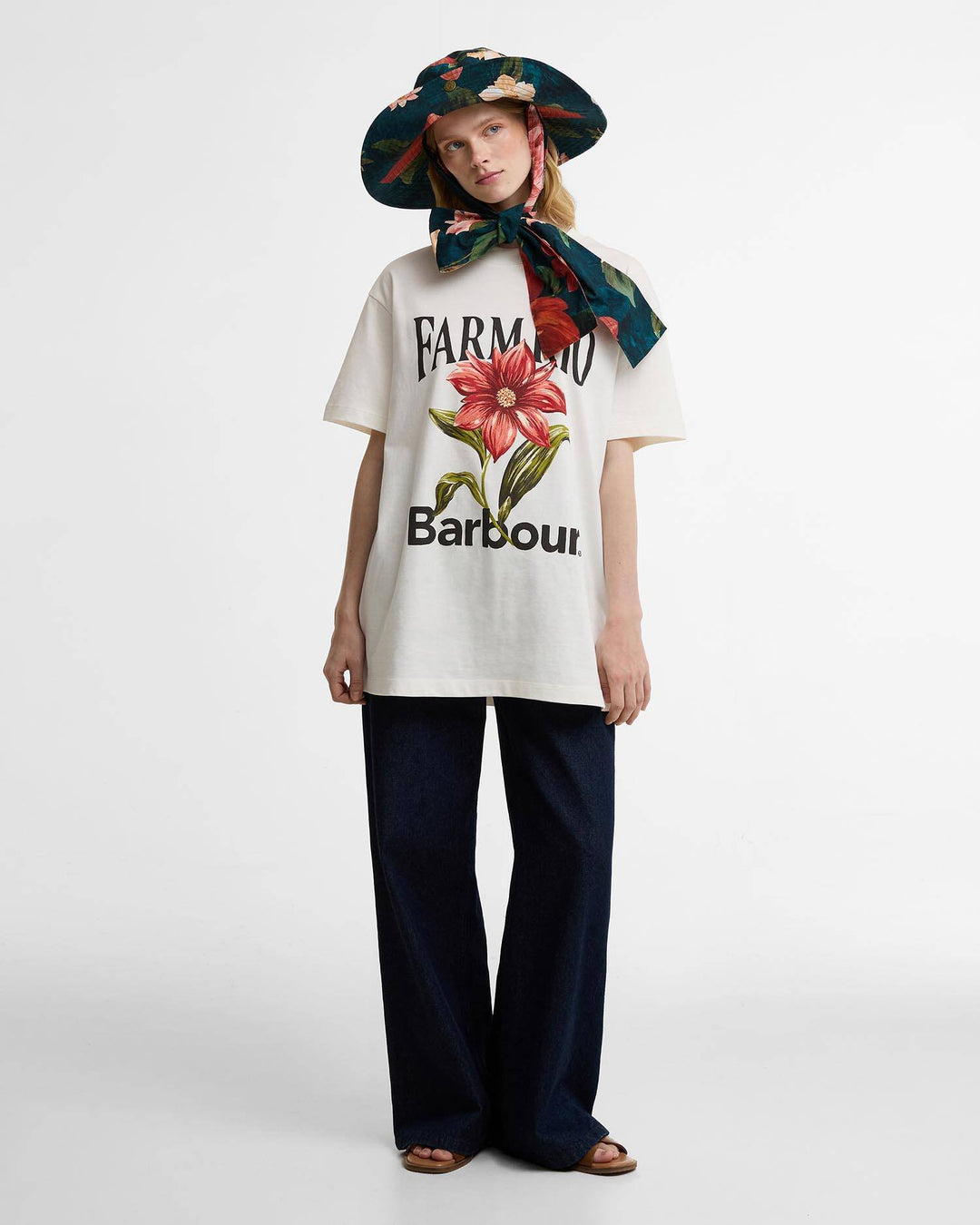 Barbour FARM Rio Wild Flower Oversized Graphic T-Shirt/Majica LTS0736