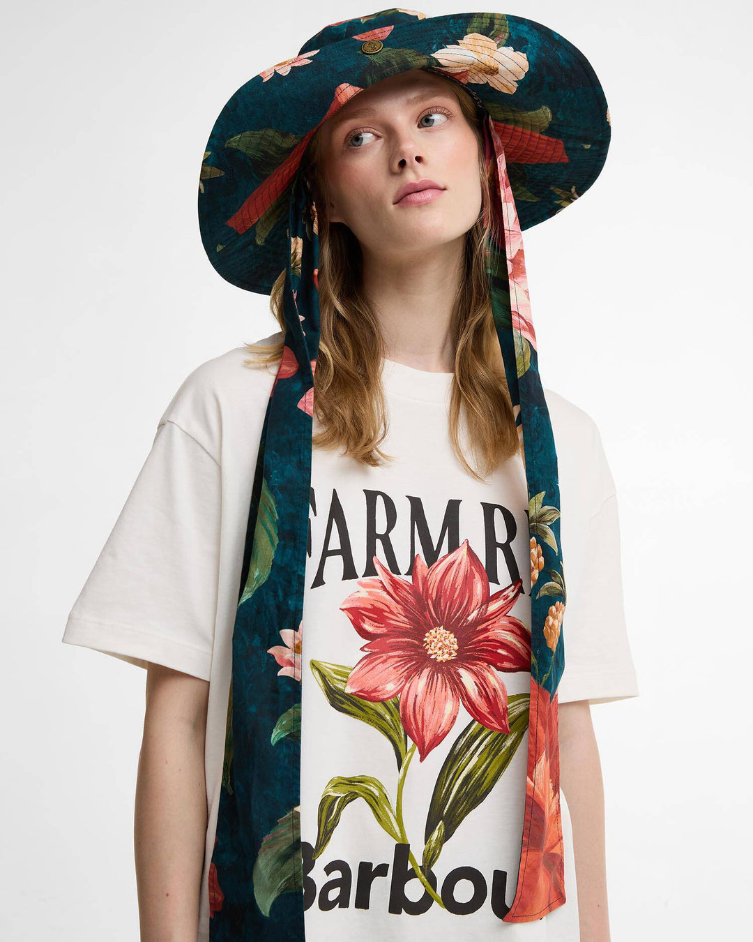 Barbour FARM Rio Wild Flower Oversized Graphic T-Shirt/Majica LTS0736