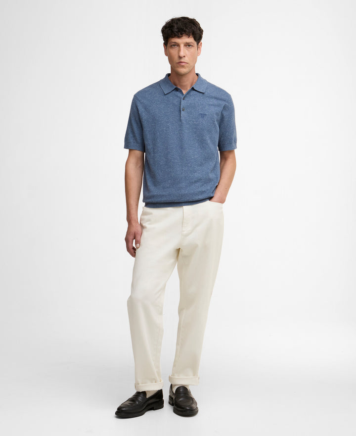 Barbour Muston Linen-Blend Knitted Polo Shirt/Polo majica MKN1713