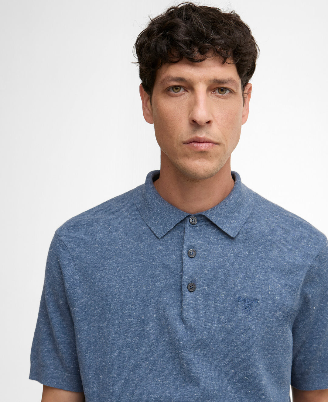 Barbour Muston Linen-Blend Knitted Polo Shirt/Polo majica MKN1713