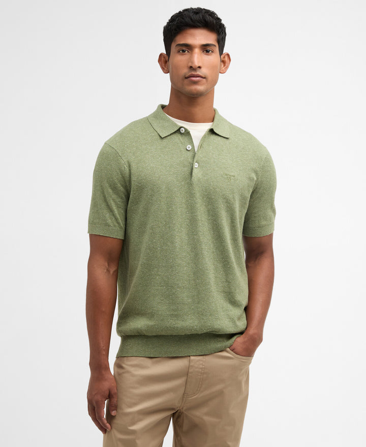 Barbour Muston Linen-Blend Knitted Polo Shirt/Polo majica MKN1713
