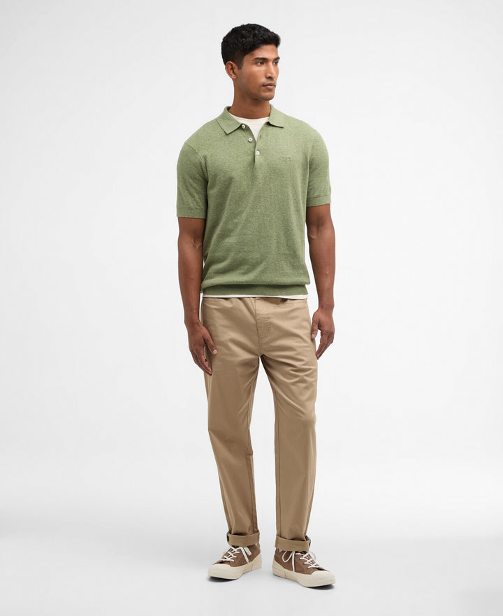 Barbour Muston Linen-Blend Knitted Polo Shirt/Polo majica MKN1713