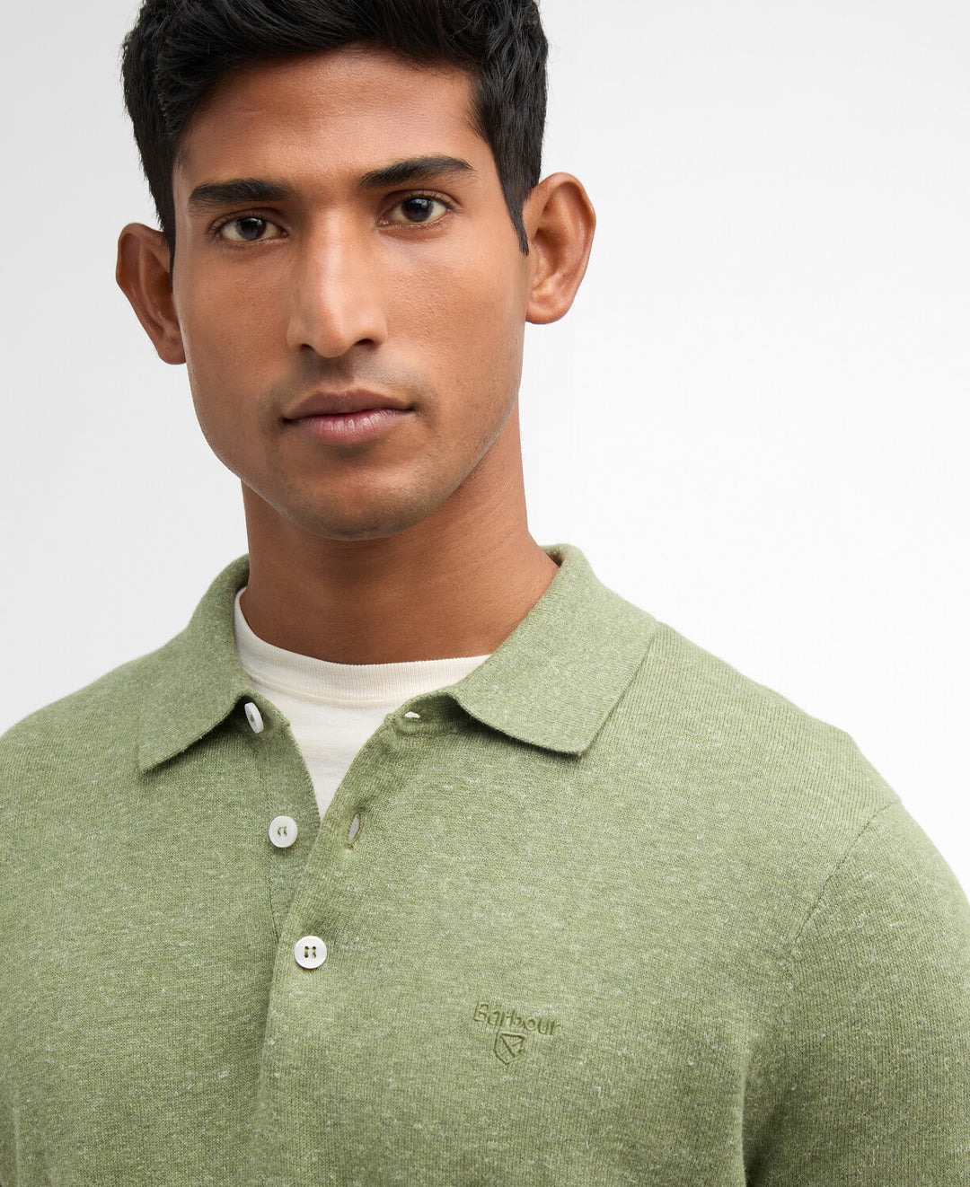 Barbour Muston Linen-Blend Knitted Polo Shirt/Polo majica MKN1713