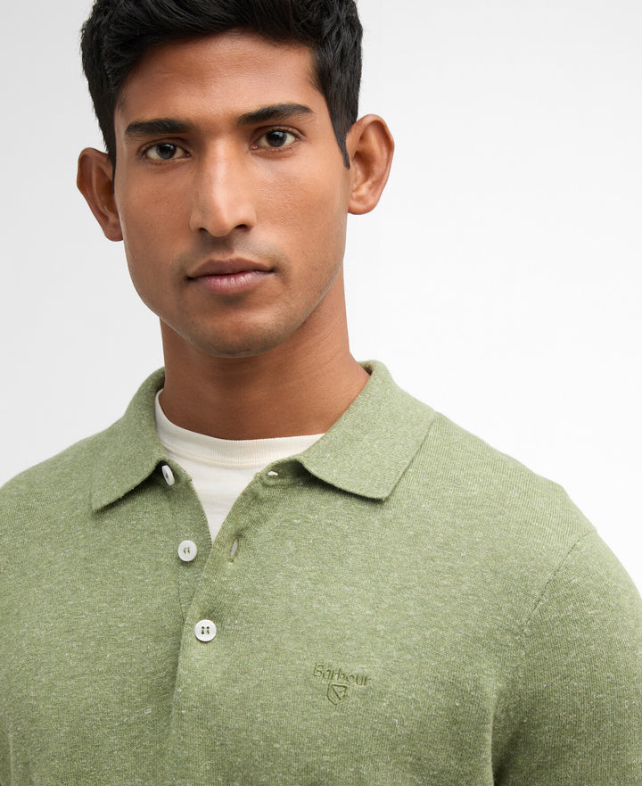 Barbour Muston Linen-Blend Knitted Polo Shirt/Polo majica MKN1713