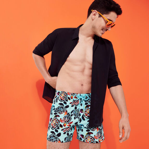 Vilebrequin Stretch Swim Shorts Screen Turtles/Kupaće MSOC3F02