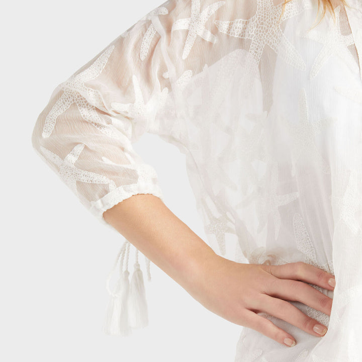 Vilebrequin Silk Shirt Starfish Transparent Effect/Košulja ORNCW502
