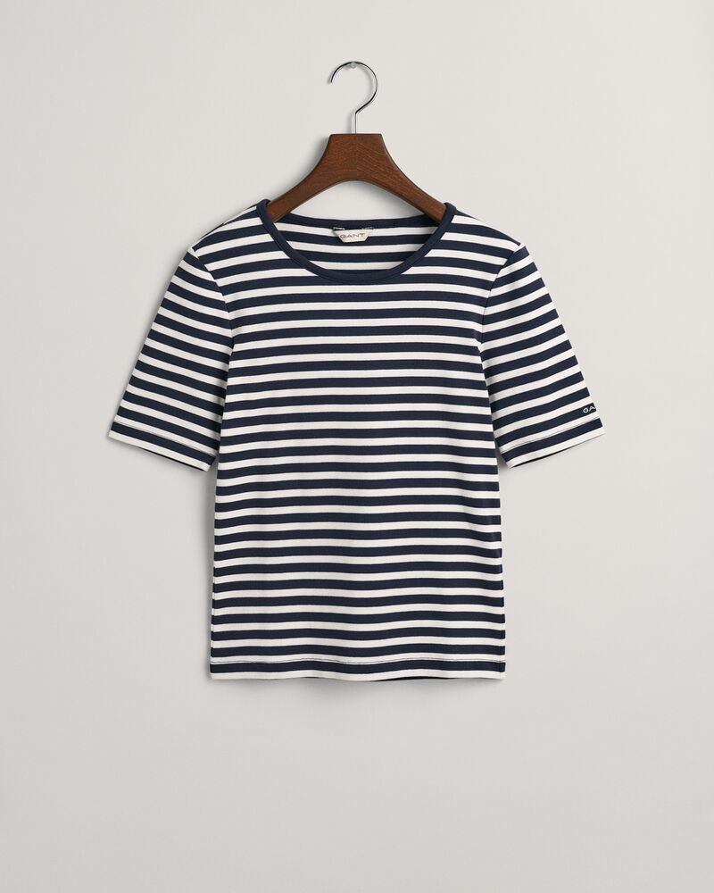 GANT Slim Striped 1X1 Ribbed Ss T-Shirt/Majica 4203493