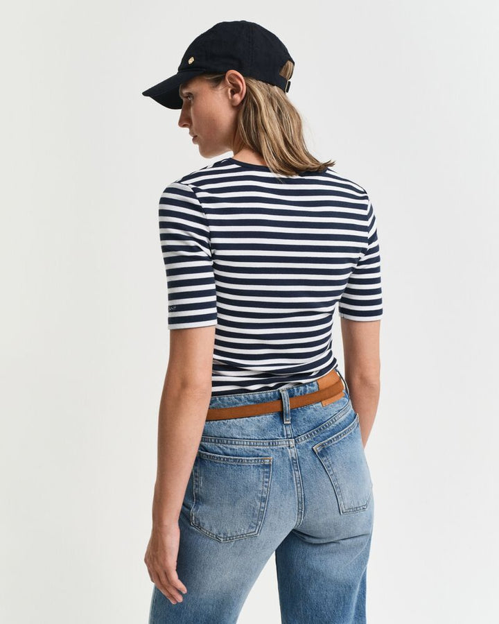 GANT Slim Striped 1X1 Ribbed Ss T-Shirt/Majica 4203493