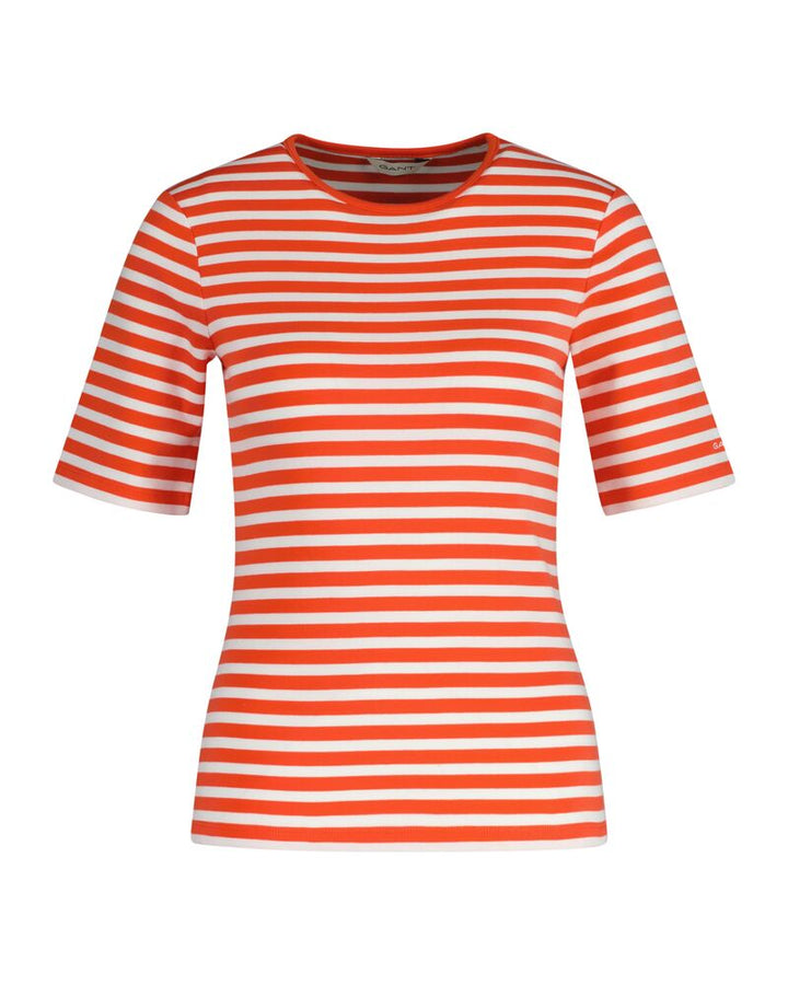 GANT Slim Striped 1X1 Ribbed Ss T-Shirt/Majica 4203493