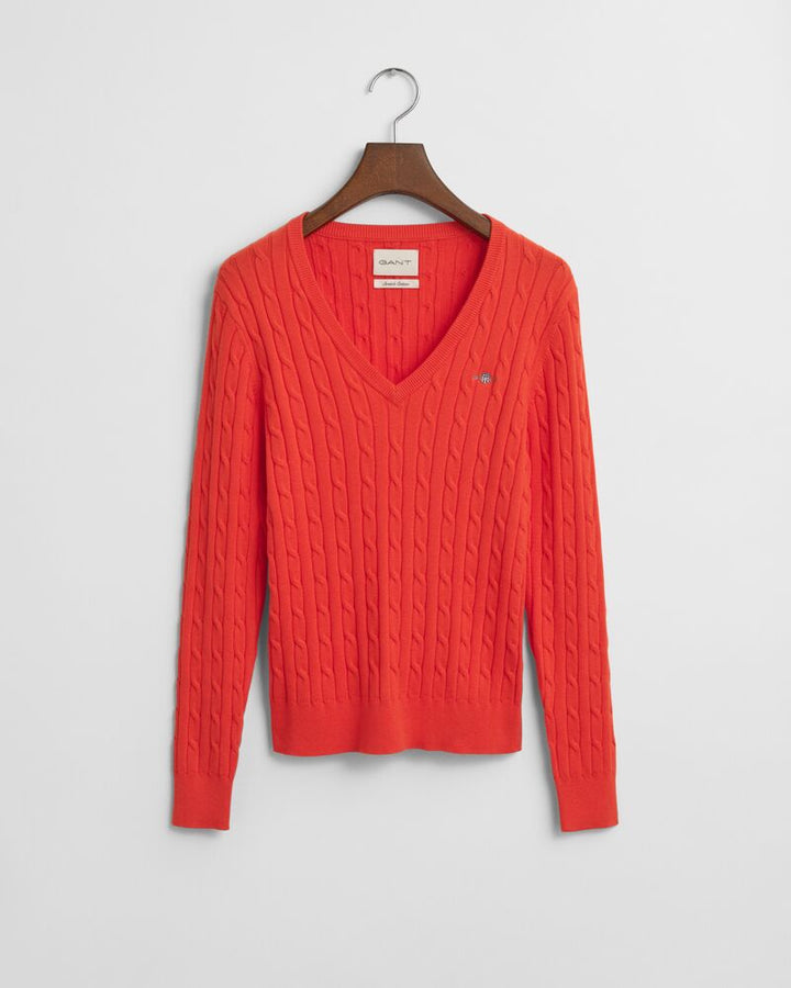 GANT Stretch Cotton Cable V-Neck/Pulover 4800101