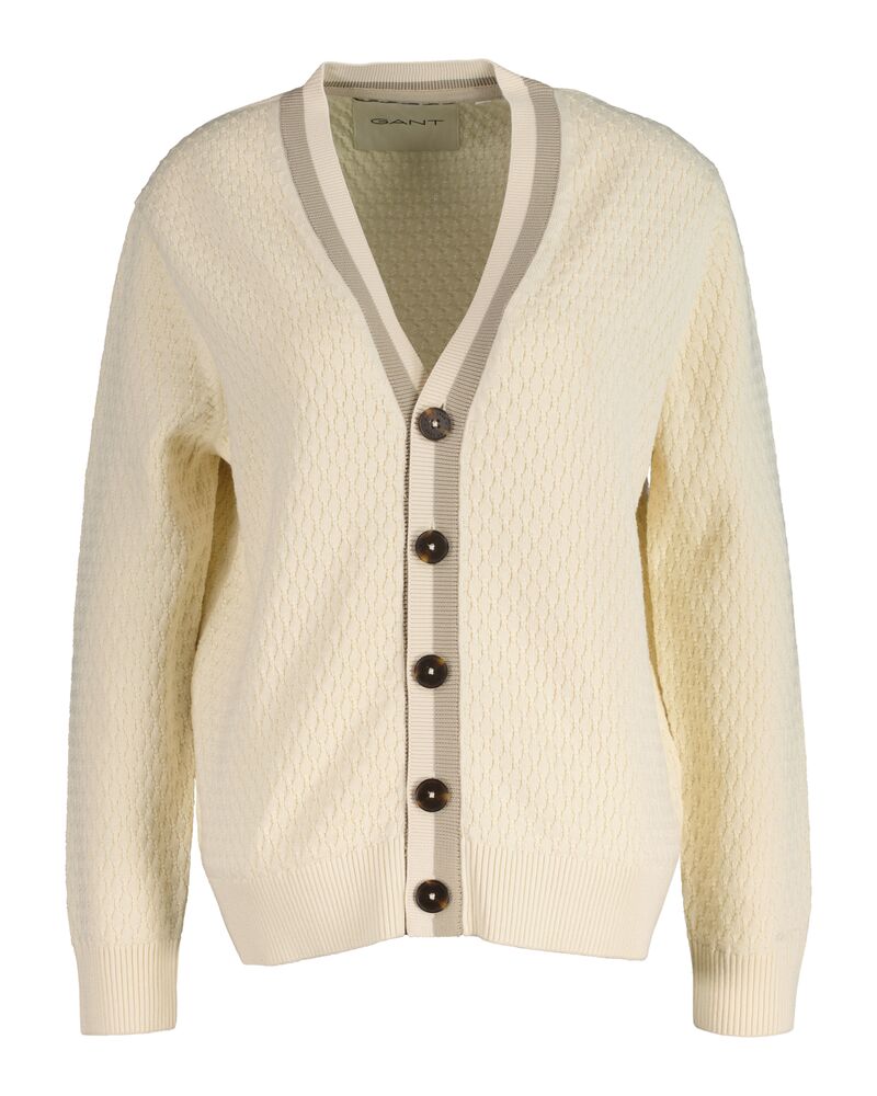GANT Cotton Contrast Textured Cardigan/Pulover 4805343