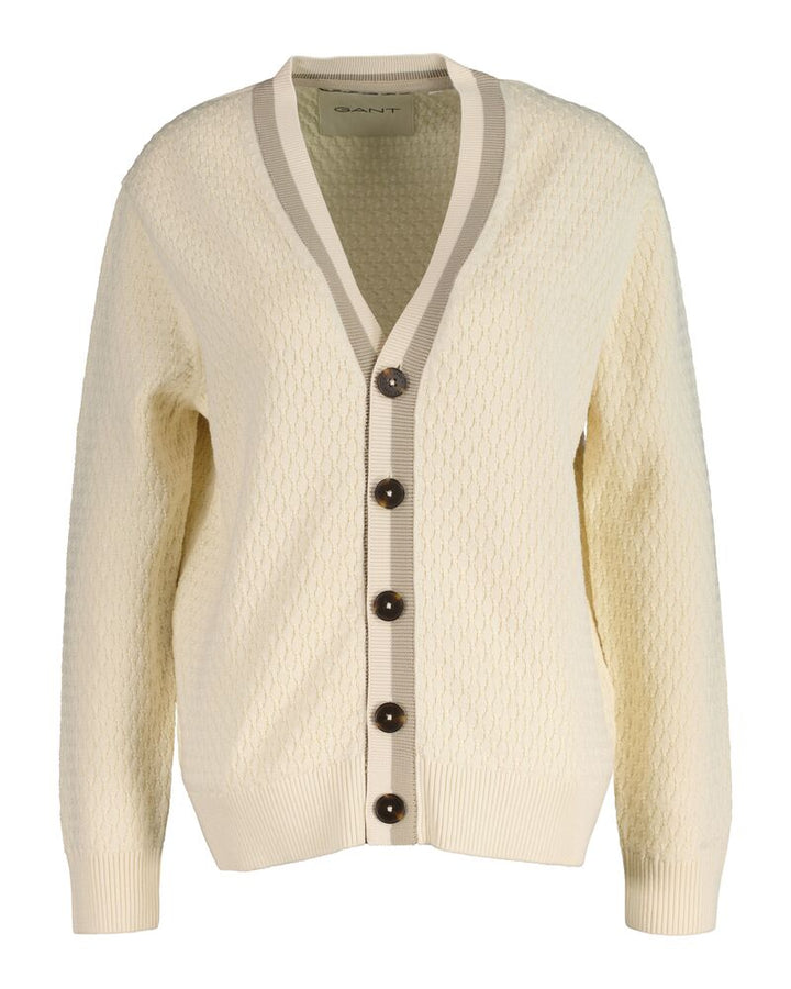 GANT Cotton Contrast Textured Cardigan/Pulover 4805343