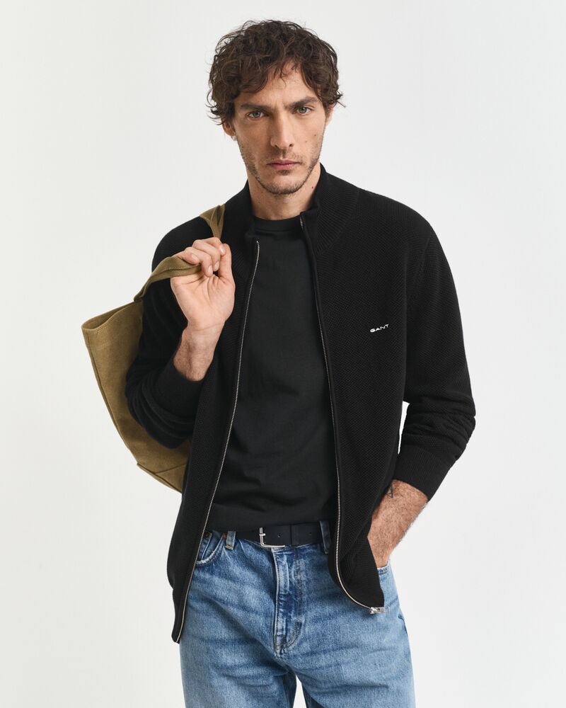 GANT Cotton Pique Zip Cardigan/Pulover 8040524