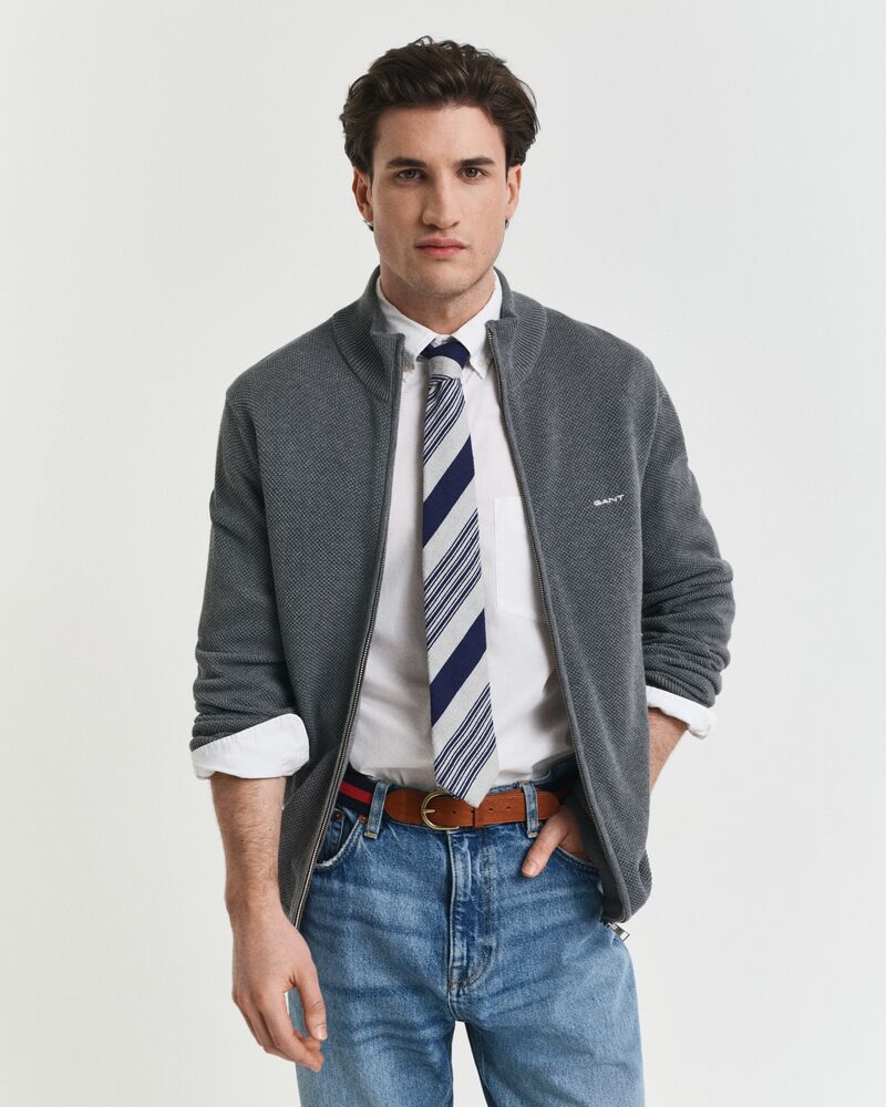 GANT Cotton Pique Zip Cardigan/Pulover 8040524