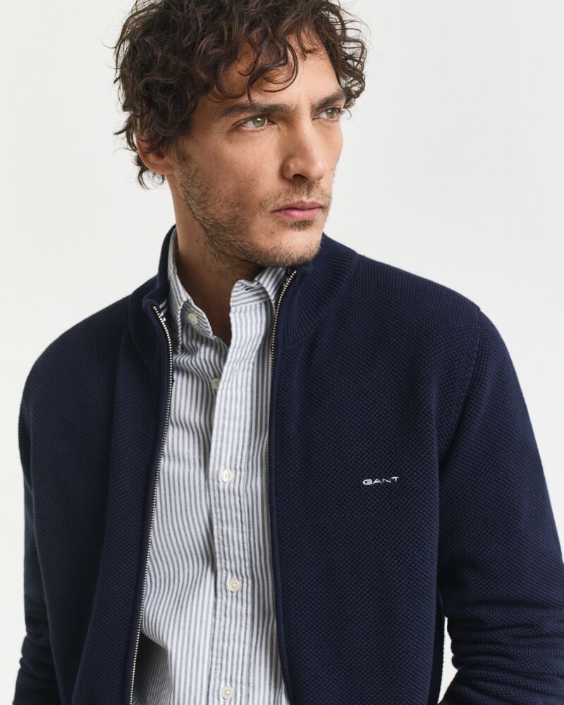 GANT Cotton Pique Zip Cardigan/Pulover 8040524