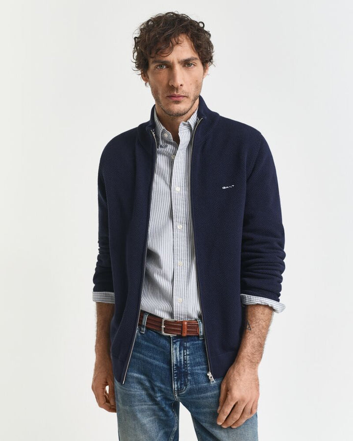GANT Cotton Pique Zip Cardigan/Pulover 8040524