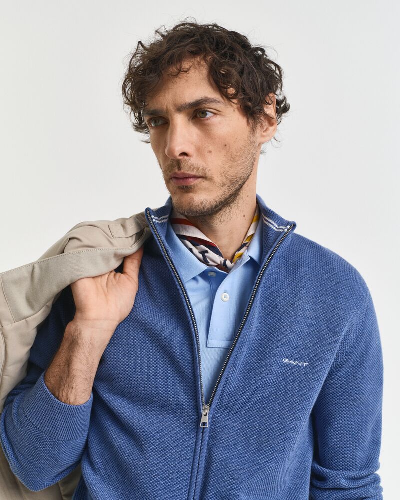 GANT Cotton Pique Zip Cardigan/Pulover 8040524