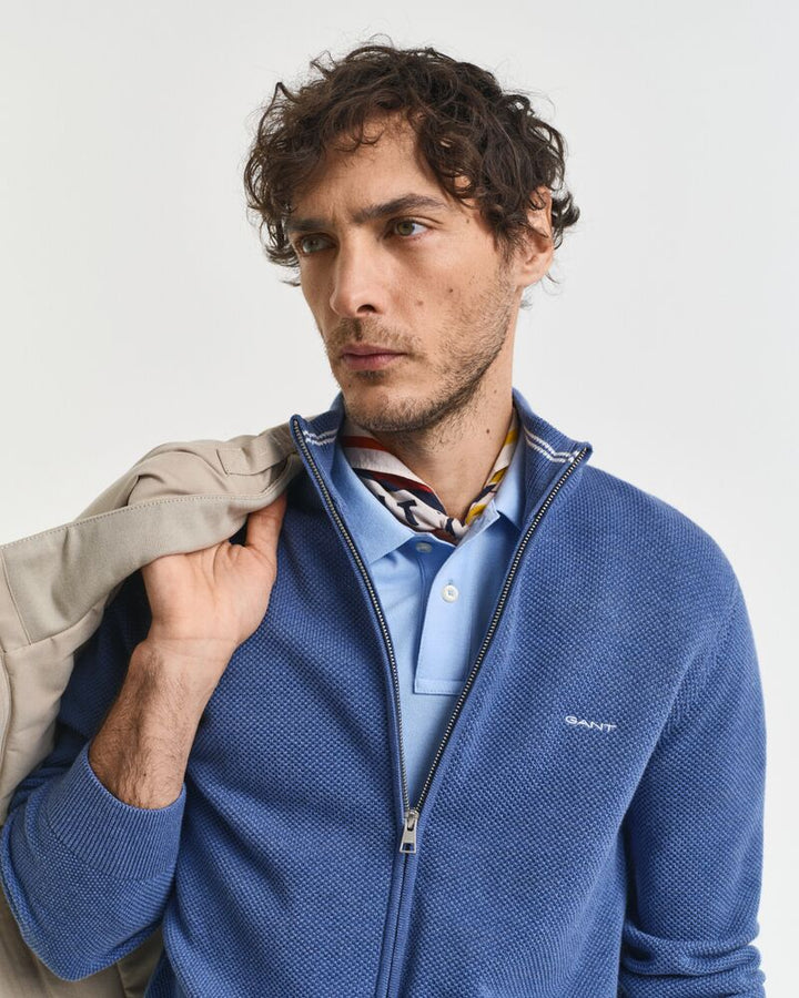 GANT Cotton Pique Zip Cardigan/Pulover 8040524