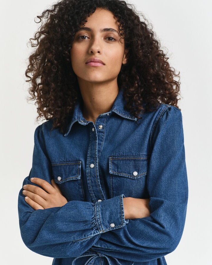 GANT Puff Sleeve Denim Dress/Haljina 4503446