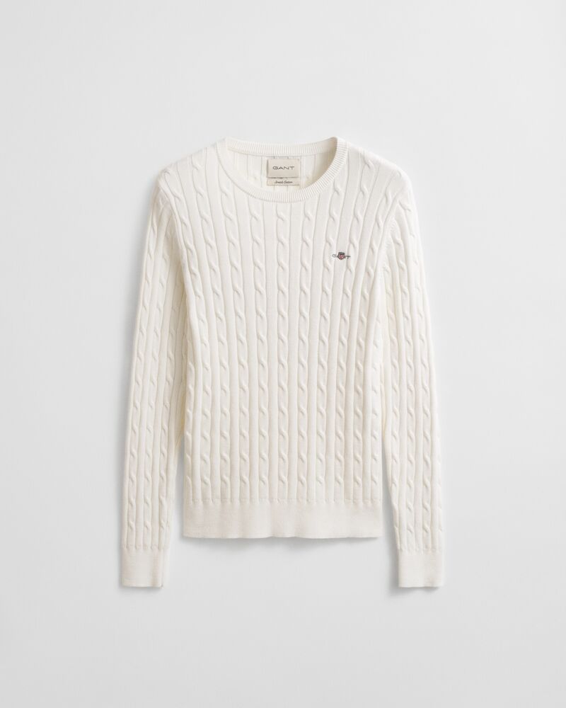 GANT Stretch Cotton Cable Knit Crew Neck Sweater/Pulover 4800100