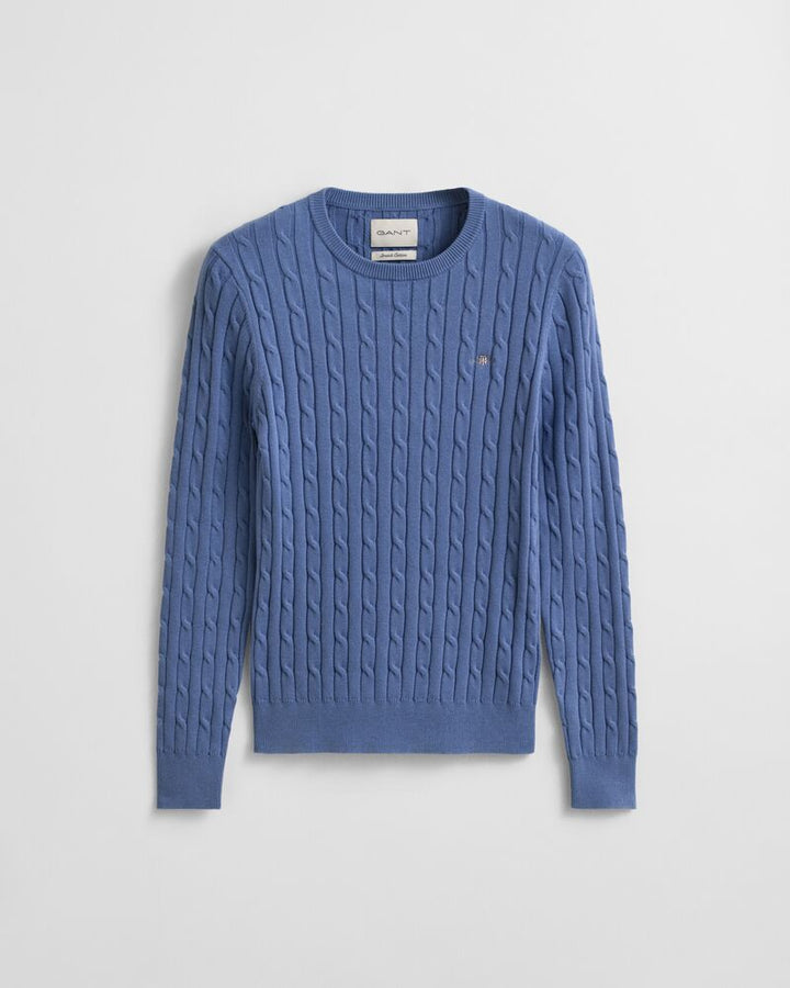 GANT Stretch Cotton Cable Knit Crew Neck Sweater/Pulover 4800100