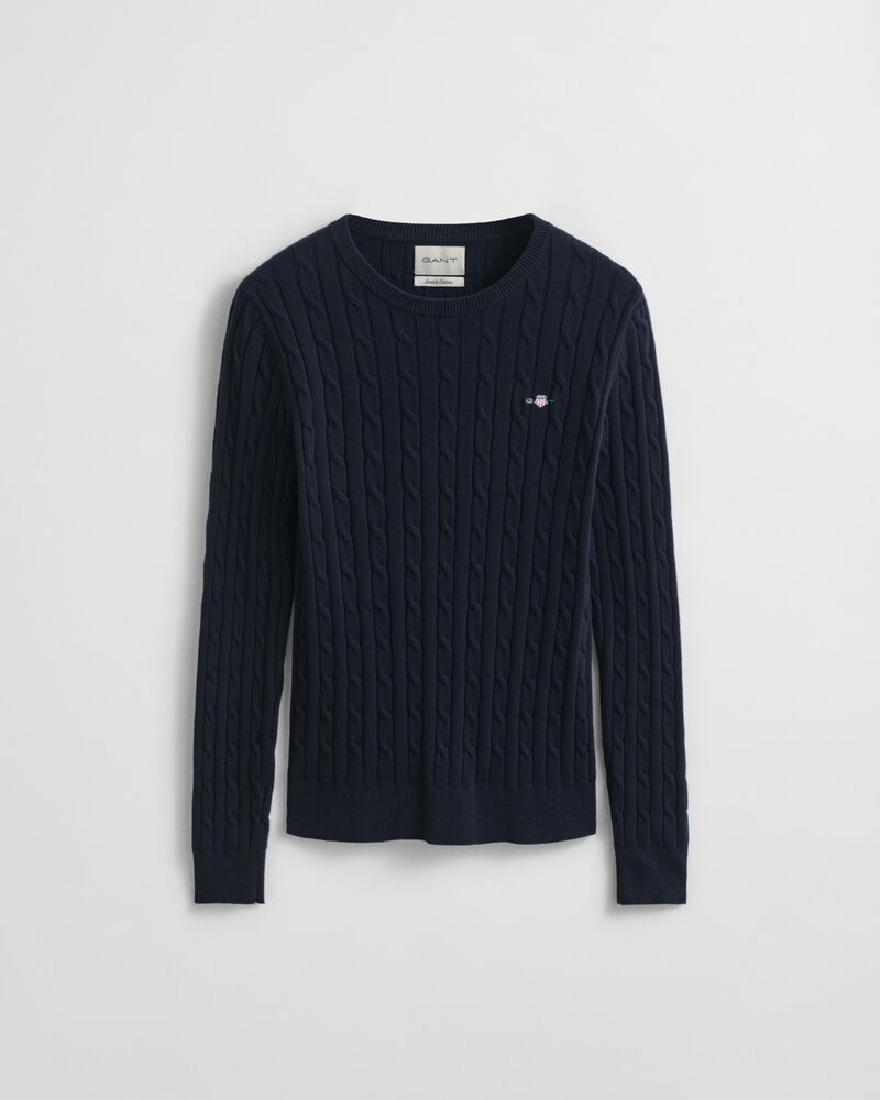 GANT Stretch Cotton Cable Knit Crew Neck Sweater/Pulover 4800100