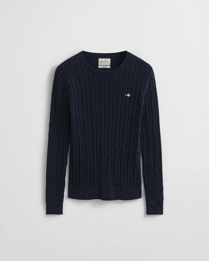 GANT Stretch Cotton Cable Knit Crew Neck Sweater/Pulover 4800100