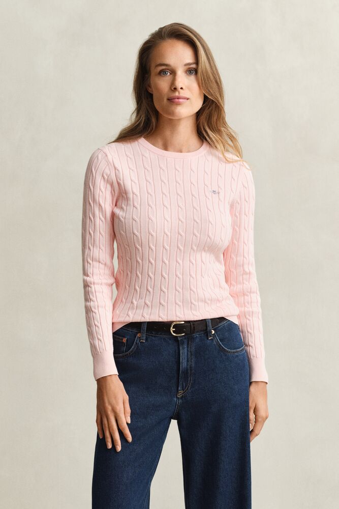 GANT Stretch Cotton Cable Knit Crew Neck Sweater/Pulover 4800100