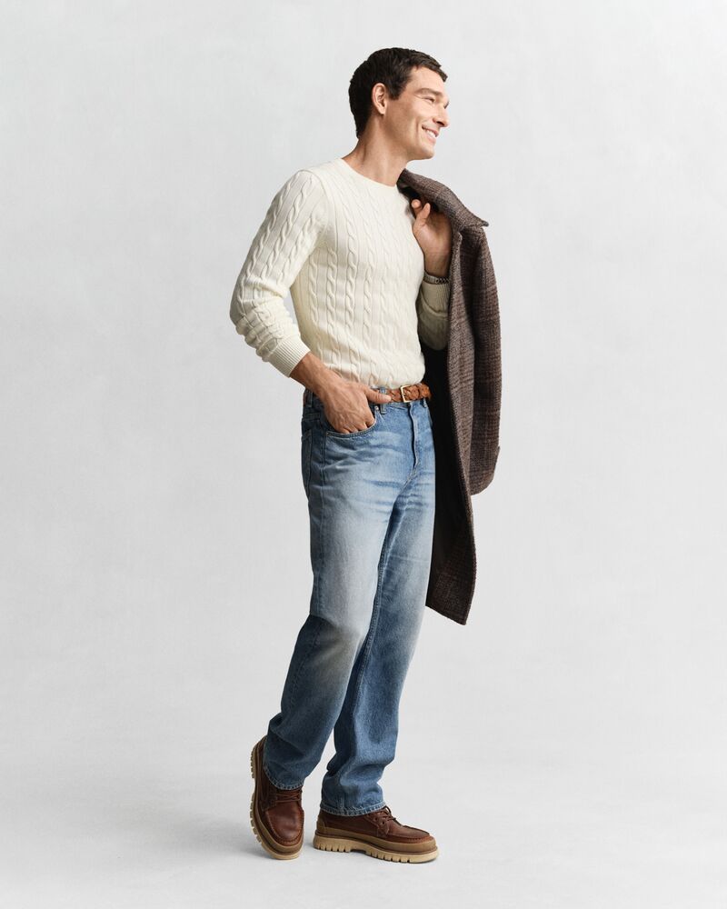 GANT Cotton Cable Knit Crew Neck Sweater/Pulover 8050601